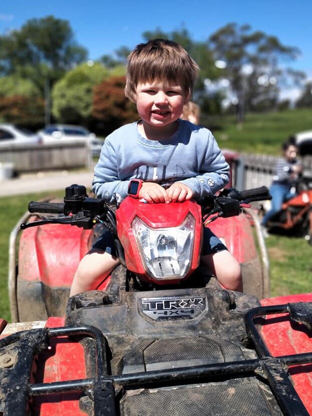 Bronson Bannister-Williams, 4, was killed when he was hit by a garbage truck in his street in Tasmania's north on January 27, 2021.