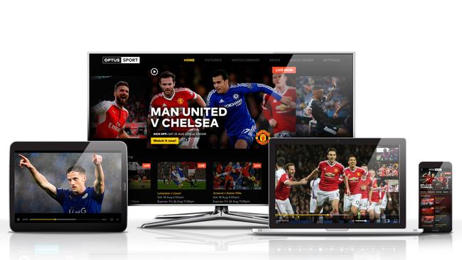 Optus shows off details of its English Premier League soccer app which launches on July 4, 2016.