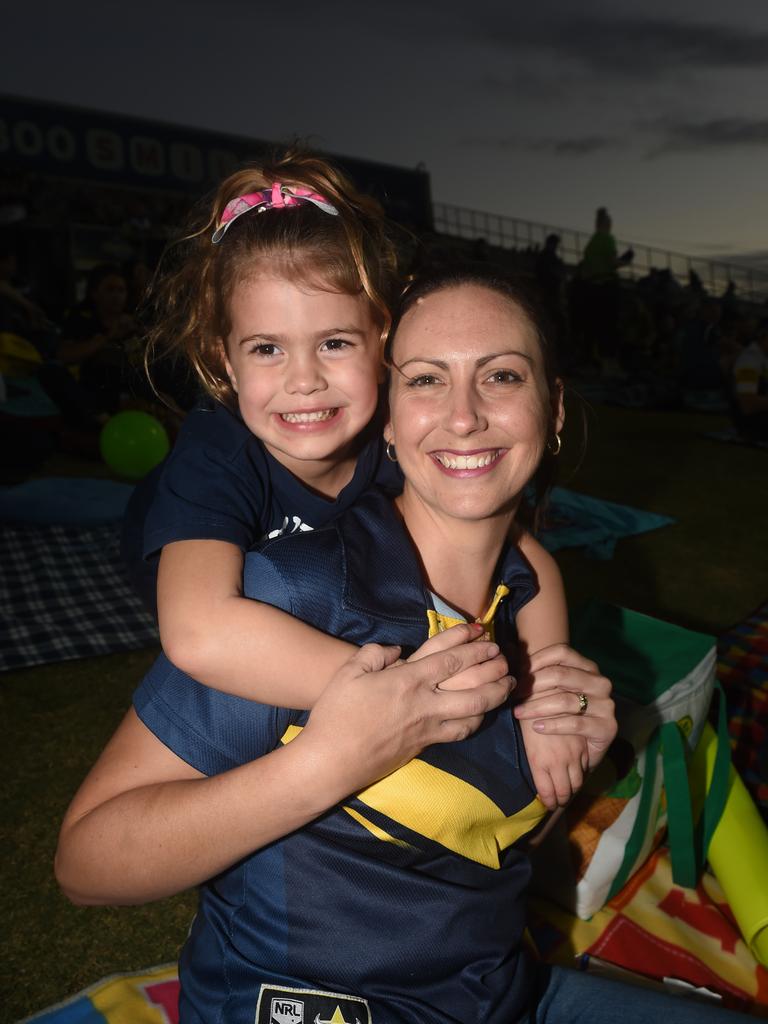 Socials from the North Queensland Cowboys v Parramatta Eels NRL game from 1300 Smiles Stadium. Chantel Redgen and daughter Hayley 4. Picture: Zak Simmonds