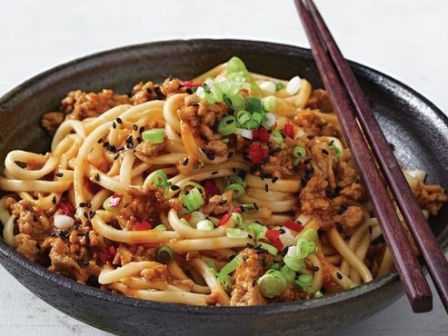 Japanese bolognaise with udon noodles.