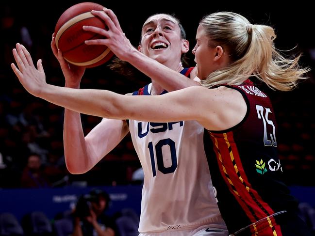 Team USA star Breanna Stewart was dominant in her side’s opening win of the tournament. Picture: Getty Images