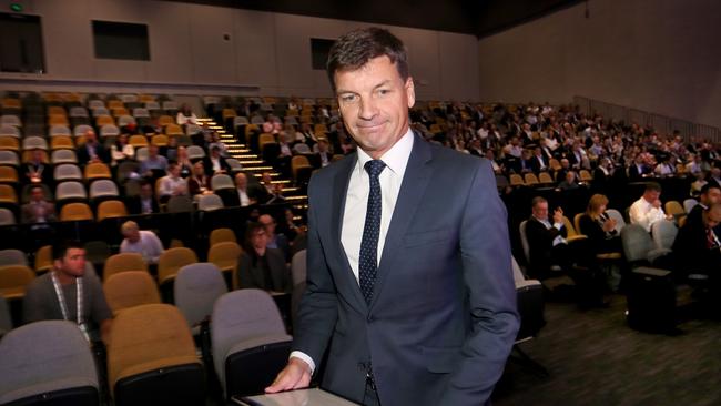 Energy Minister Angus Taylor at the Energy Week conference in Melbourne yesterday. Picture: David Geraghty