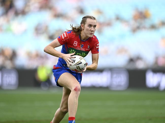 Knights star Tamika Upton is one of 15 NRLW players contracted until the end of 2027. Picture: NRL Photos