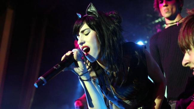 The Veronicas performing during a concert at the Thebarton Theatre.