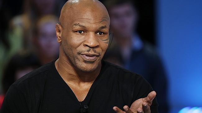 Former heavyweight boxing champion Mike Tyson appears on French TV channel Canal Plus on the show Le Grand Journal.