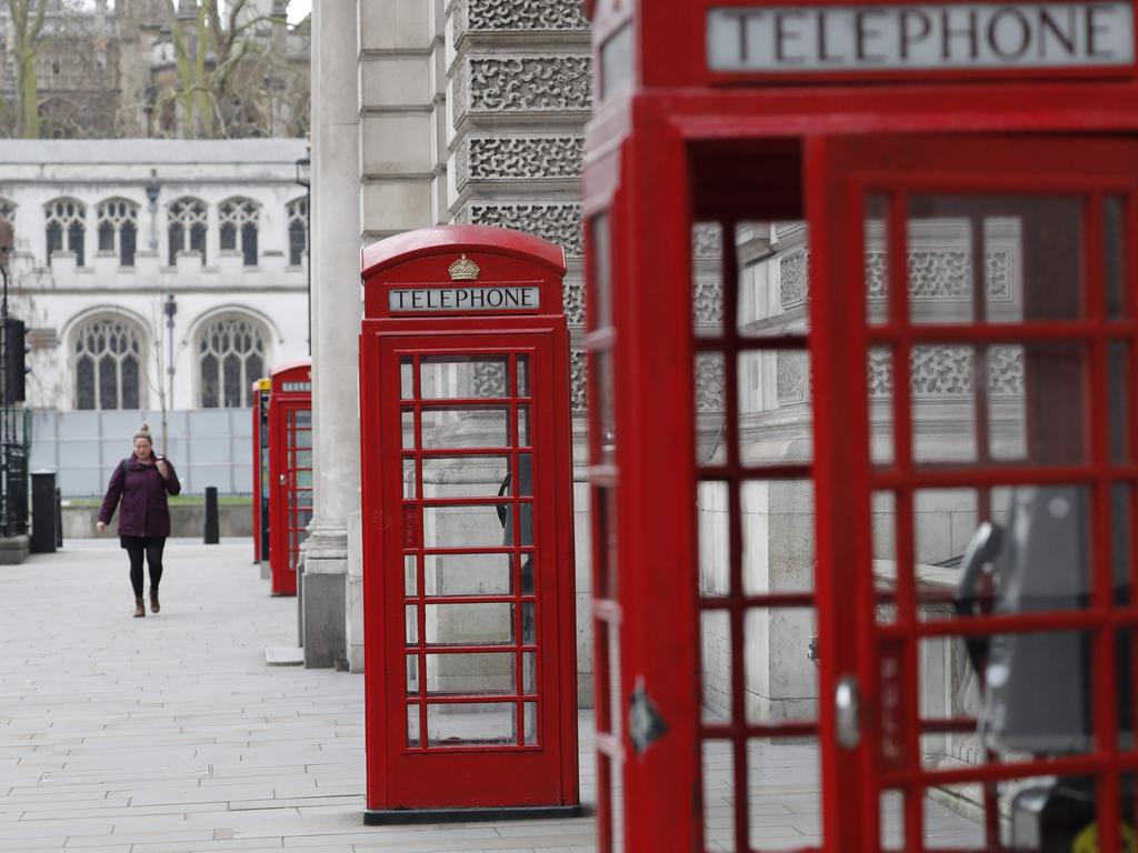 A deserted street near the Houses of Parliament, Picture: Adrian DENNIS / AFP.