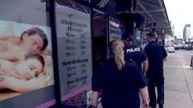 Police raid illegal massage parlours on the Gold Coast. Picture: ABC.