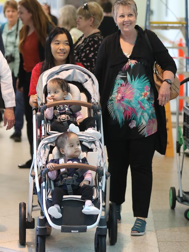 Nima and Dawa after their discharge from the Royal Children’s Hospital. Picture: Alex Coppel.