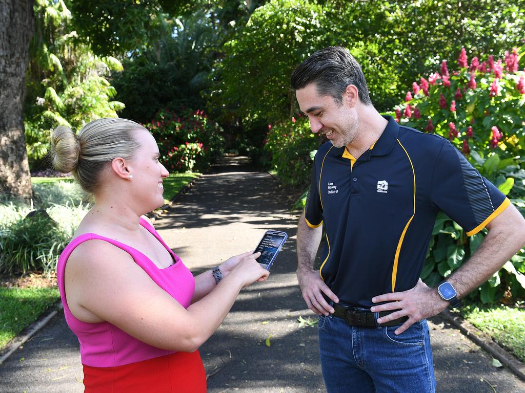 Townsville Enterprise director Lisa Woolfe and Townsville City Councillor Liam Mooney at the launch of The Good Life liveability campaign. Picture: Shae Beplate.