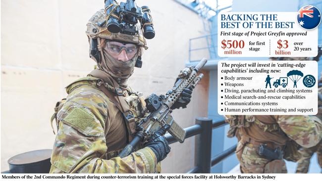 Members of the 2nd Commando Regiment during counter-terrorism training at the special forces facility at Holsworthy Barracks in Sydney