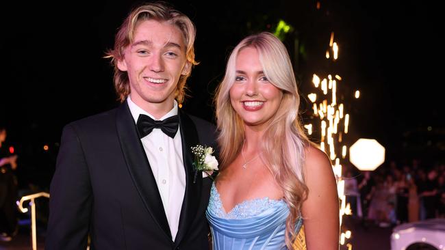 Lawson Lukin and Eadie Latsky at the Emmanuel College class of 2025 formal at HOTA for Gold Coast at Large. Picture, Portia Large.