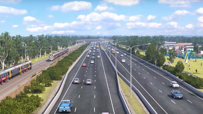 An artist impression of the Coomera Connector (Second M1) on the Gold Coast.