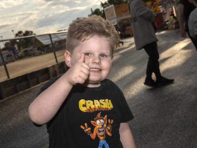 Remi Taylor having a blast at the Mildura Show 2024. Picture: Noel Fisher