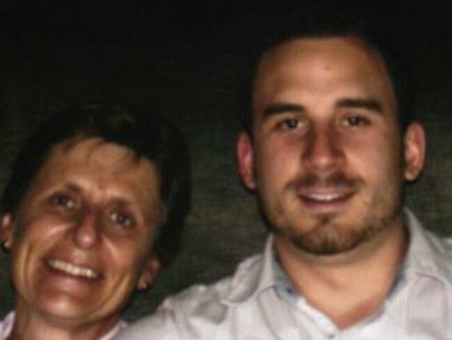 Rozelle fire victim Chris Noble (right) with mother Liz.