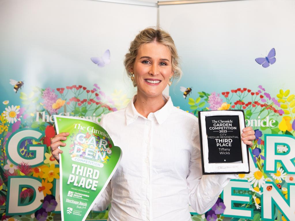 Tiffany Wicks wins third for City Medium Residential. Chronicle Garden Competition awards presentation was held at Oaks Toowoomba Hotel.Thursday September 14, 2023