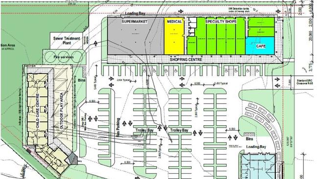 CURRA PROJECT: A plan of the proposed Curra shopping, child care and fast food centre, as submitted to Gympie Regional Council yesterday.