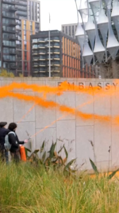 US Embassy vandalised over Trump win