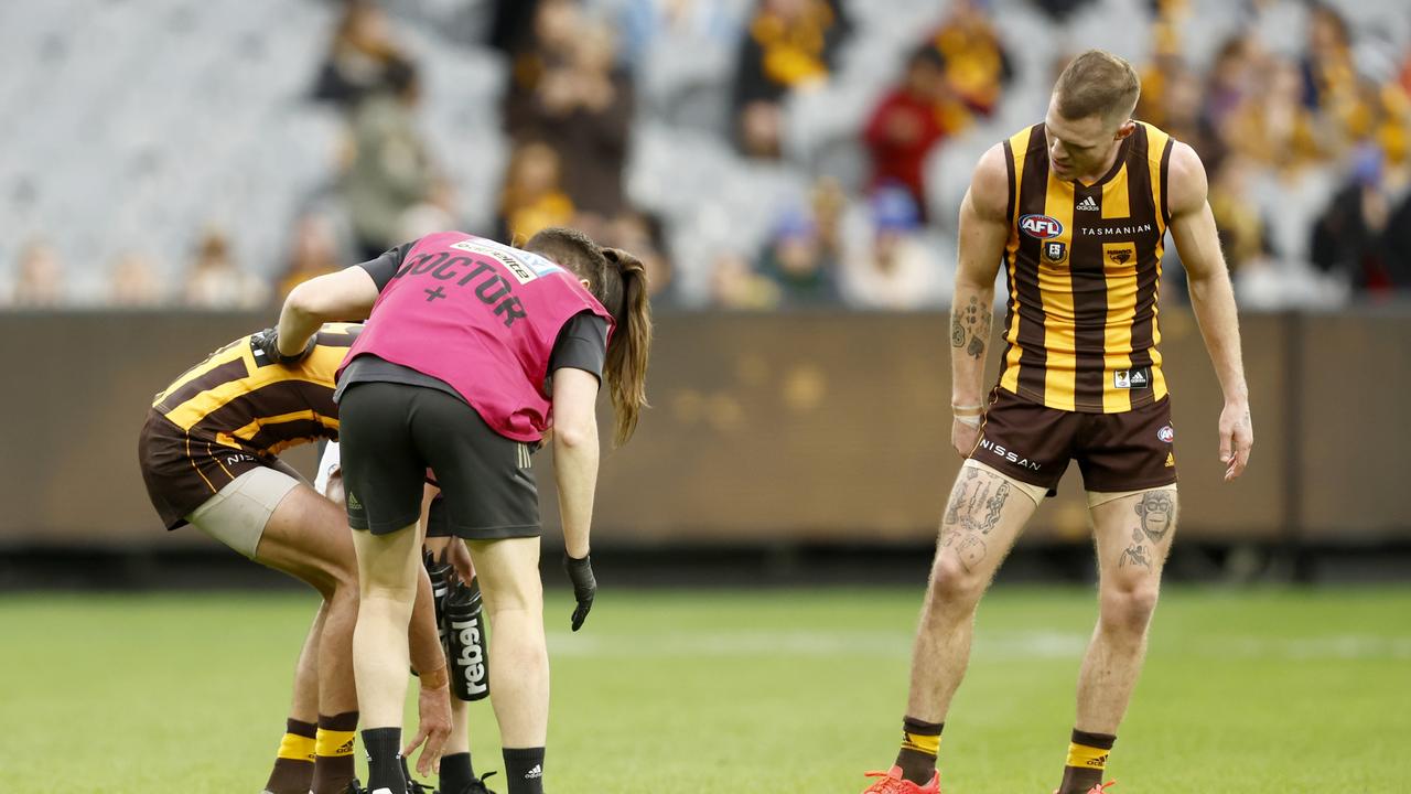 Jack Gunston has suffered an injury. Picture: Darrian Traynor/AFL Photos/via Getty Images