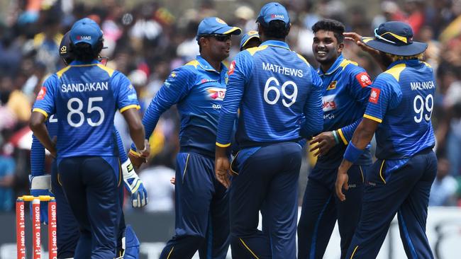 Sri Lanka's players.