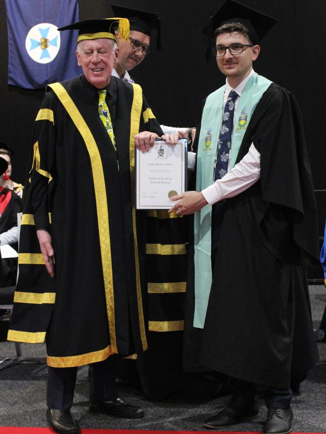 Julian Dunbar graduated with a Bachelor of Accounting (Financial Planning) at the CQUniversity graduation ceremony in Bundaberg on December 14, 2023.