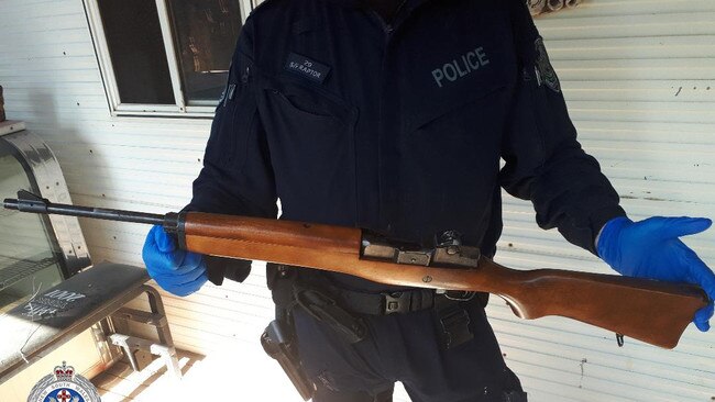 Strike Force Raptor North have charged a member of the Nomads outlaw motorcycle gang after several weapons were seized.