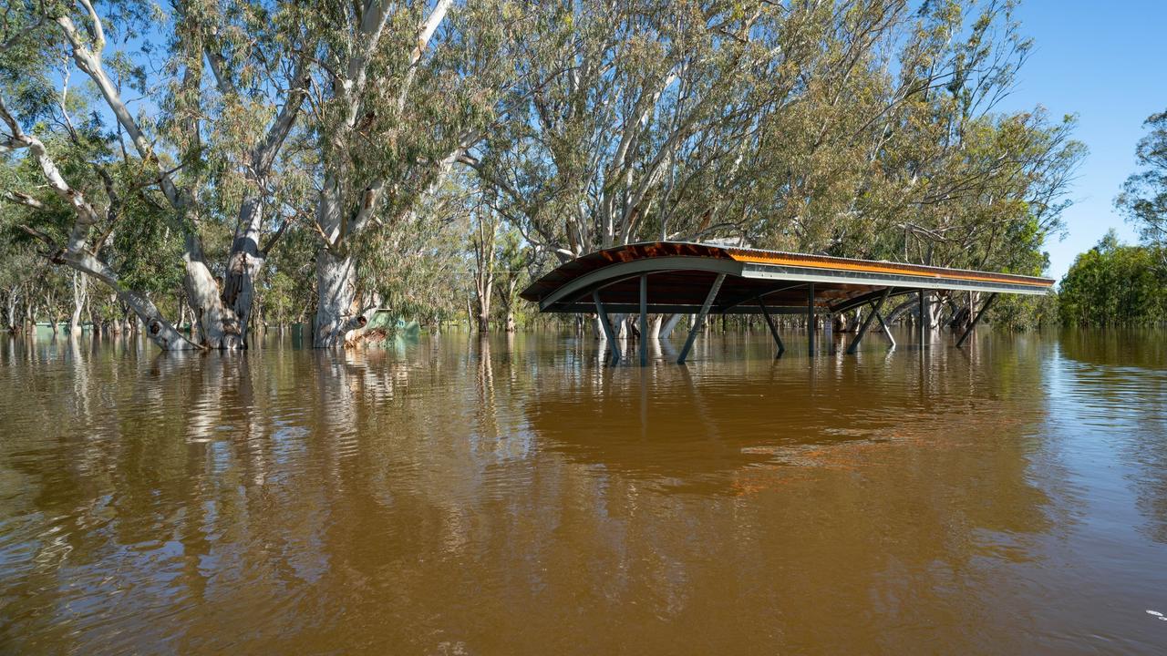 Floodwaters in Loxton. Picture: Murray River Pix