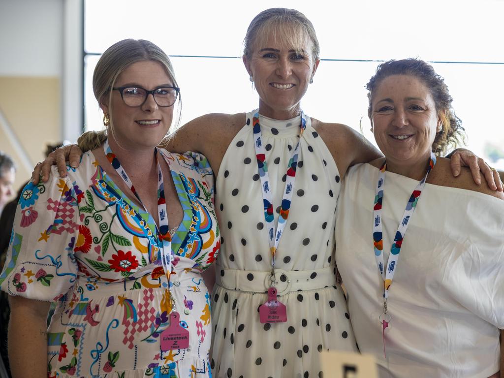 <p>Kerrie Scott, Julie Richter and Madeline Bradford at the Northern Territory Cattlemen's Association Ladies lunch in Darwin Turf Club. Picture: Pema Tamang Pakhrin</p>