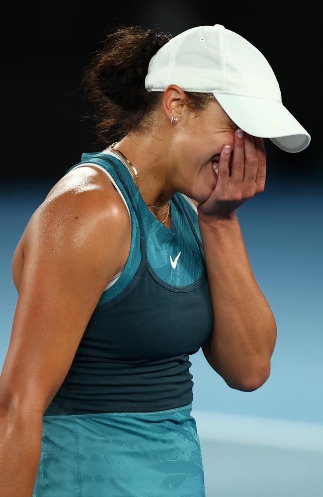 Madison Keys soaks it in after winning the Australian Open. Picture: Graham Denholm/Getty Images