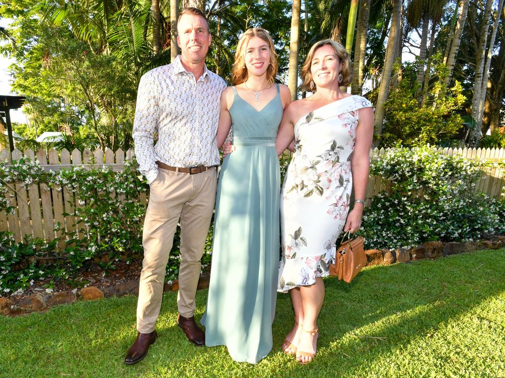 Lismore High Year 12 Formal 2022: Brooke Spies with her parents Scott and Angie Spies.