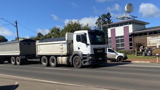 Locals have reported up to 80 trucks per day through Malanda laden with PFAS riddled earth Picture: John Andersen