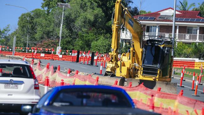 Picture of road works around the Wardoo St/Cotlew St intersection. Picture: Glenn Campbell