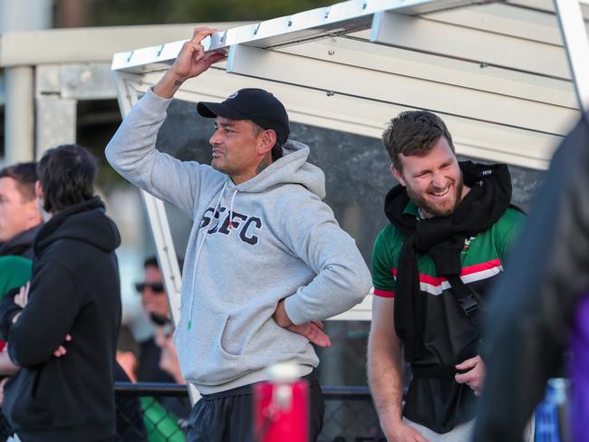 John Sutton watches on with Jai Arrow. Picture: Adam Wrightson Photography