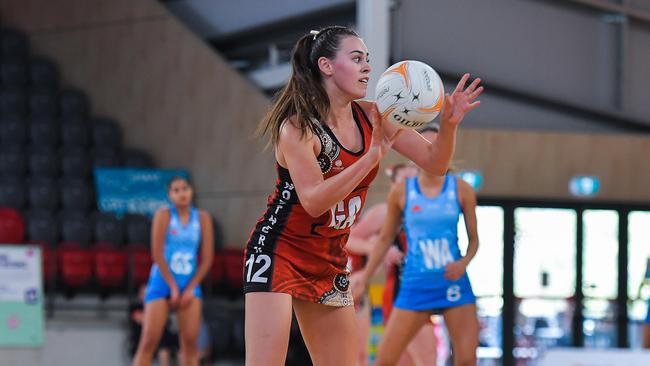 The NT’s Ashley Vasquez playing against NSW in the 2023 National Netball Championships. Picture: Pema Tamang Pakhrin