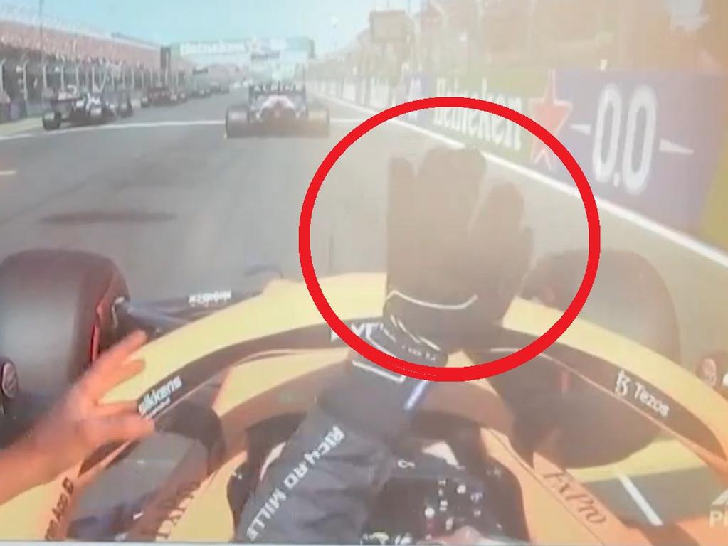 Daniel Ricciardo couldn’t get out of first gear when the race was about to start.