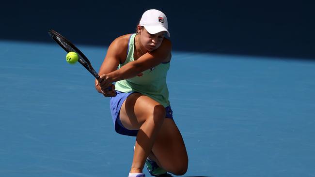 Barty was forced to dig deep early as Rybakina shot out of the blocks. Picture: AFP