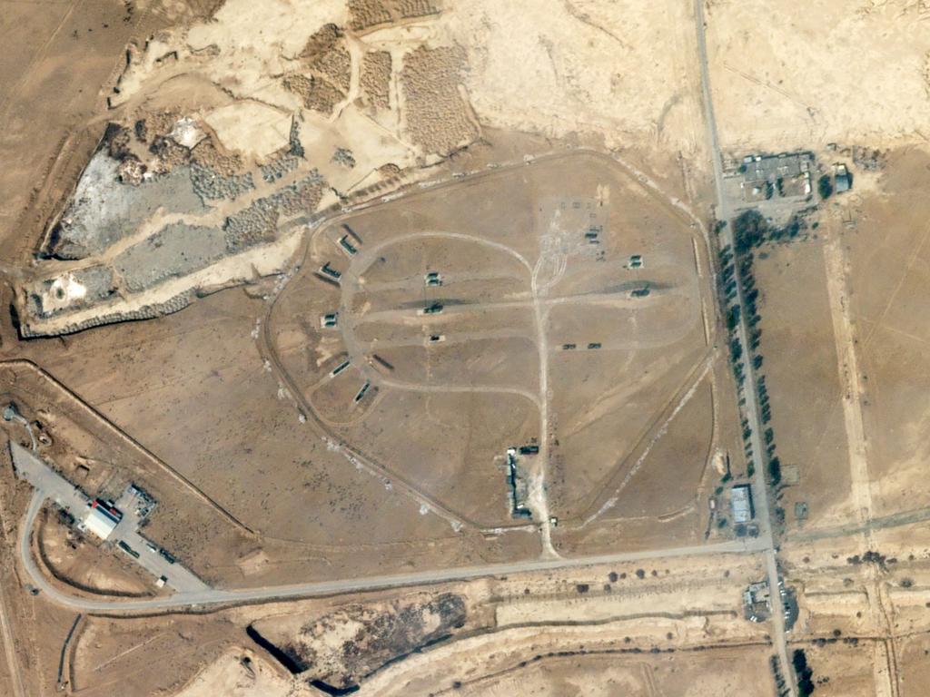 Satellite view of an air defence system at an air base in Iran's Isfahan. Picture: Planet Labs / AFP