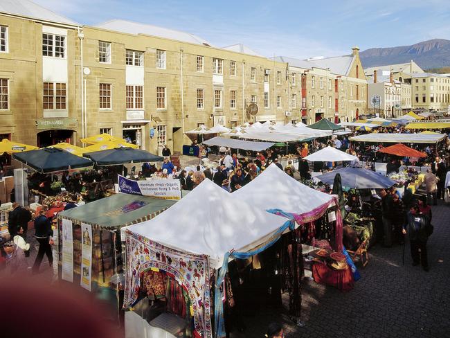 Salamanca Market is now a thriving event each weekend. . Picture: RICHARD EASTWOOD/TOURISM TASMANIA