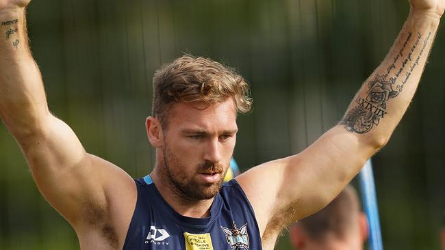 Bryce Cartwright is seen during an NRL Gold Coast Titans training session at the Titans High Performance Centre on the Gold Coast, Thursday, May 21, 2020. (AAP Image/Dave Hunt) NO ARCHIVING