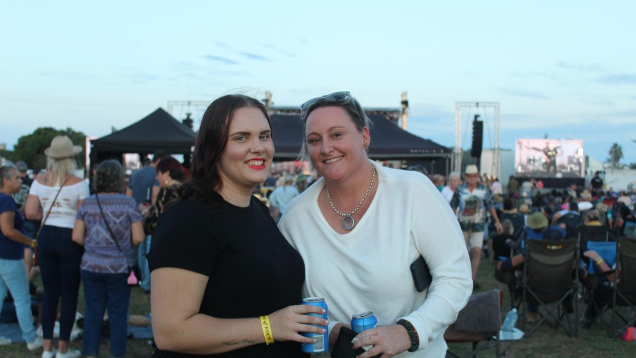 SOUNDS OF ROCK: Chelsea Walker and Dana Houston enjoying the festival.