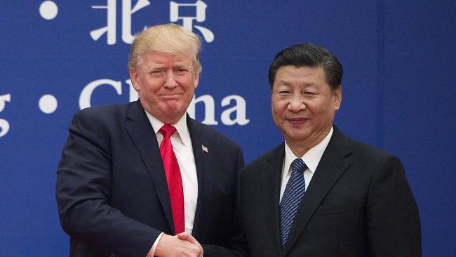 Australian critics bring to mind the ‘anti-anti-Trumpers’ who will blame anyone but Donald Trump – pictured with Chinese leader Xi Jinping. Picture: AFP