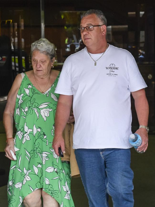 The family of Daniel Scaife leaves court on Monday. Picture: NewsWire / Roy VanDerVegt