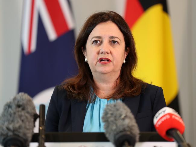 Premier Annastacia Palaszczuk announced the three-day lockdown on Friday morning. Picture: Tara Croser.