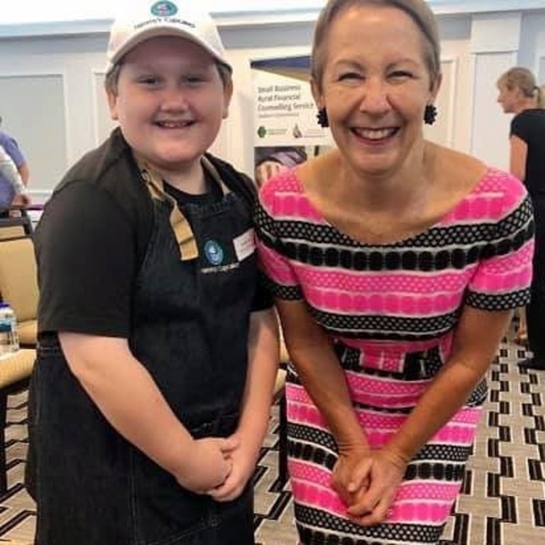 WELL DONE: Employment and Small Business Minister Di Farmer met Hamish 'Hammy' Brown at the Small Business Roadshow this year and passed on her well wishes to the young baker.