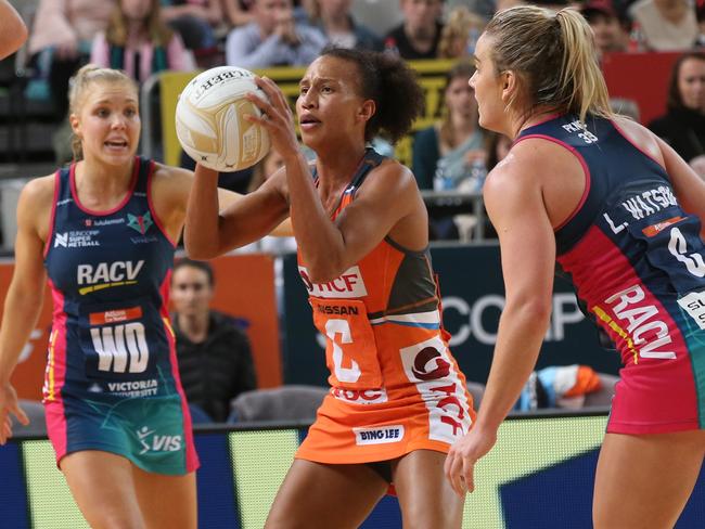 Serena Guthrie, an England player, in action for the Giants in 2017.