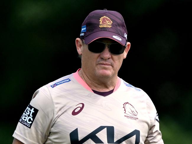 BRISBANE, AUSTRALIA - FEBRUARY 28: Coach Kevin Walters is seen during a Brisbane Broncos NRL training session at Clive Berghofer Field on February 28, 2023 in Brisbane, Australia. (Photo by Bradley Kanaris/Getty Images)