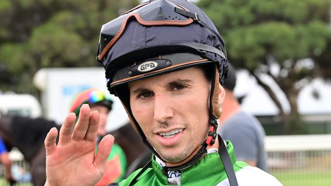Lewis German has been banned for 10 years after riding horses to lose in 2022. Picture: Brendan McCarthy / Racing Photos