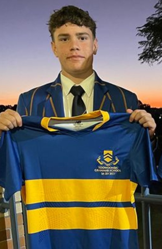 Cale was presented his Toowoomba Grammar School 1st XV jersey in 2023.