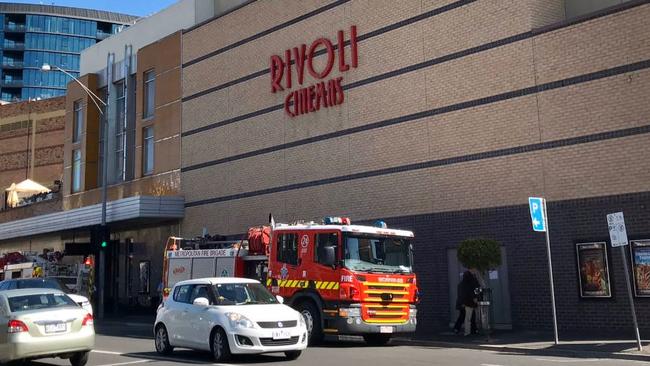 Movie goers were evacuated from the Rivoli due to possible fire Picture: Twitter/ @patrinajnews