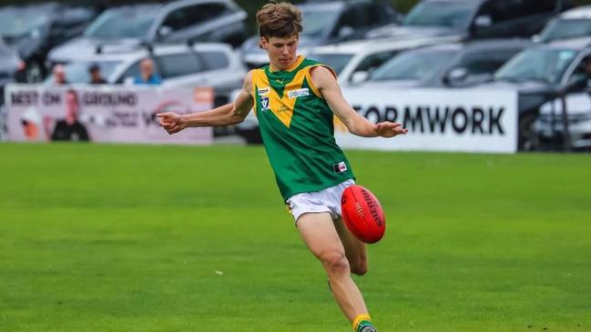 EFNL 2025: New Mitcham recruit Max Donohue in action for Leongatha. Picture: Supplied