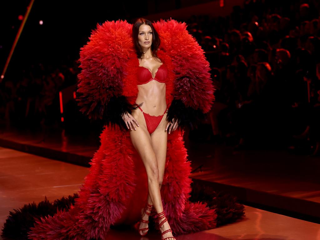 Bella Hadid walks the runway for the Victoria's Secret Fashion Show 2024. Picture: Dimitrios Kambouris/Getty Images